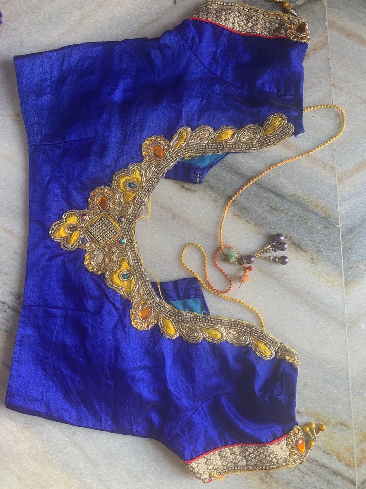 Blue And Yellow Net Lehanga (Negotiable)
