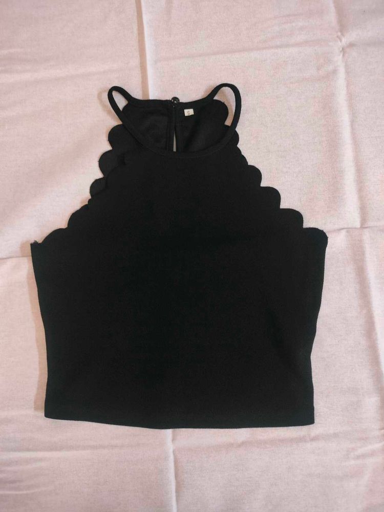 Black Lace Crop Top