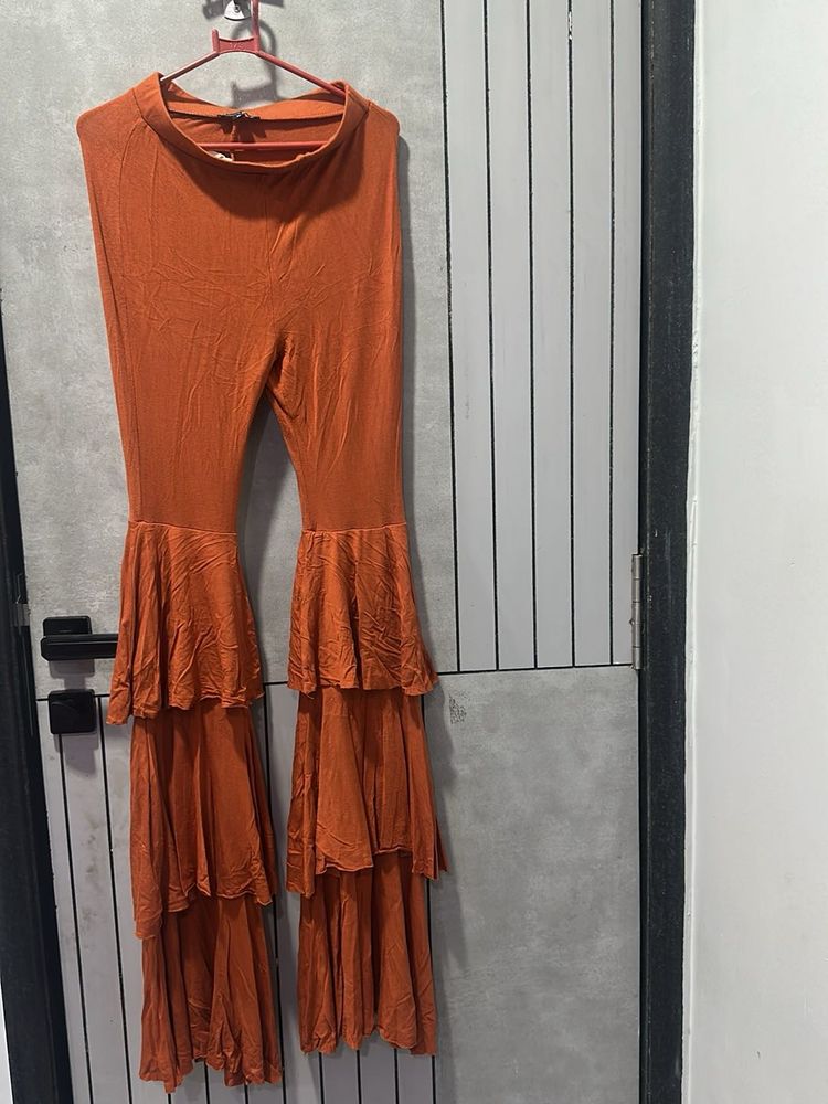 Tiered Bell Bottom Pants