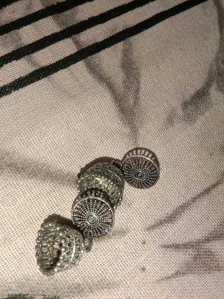 Silver Tone Statement Earrings