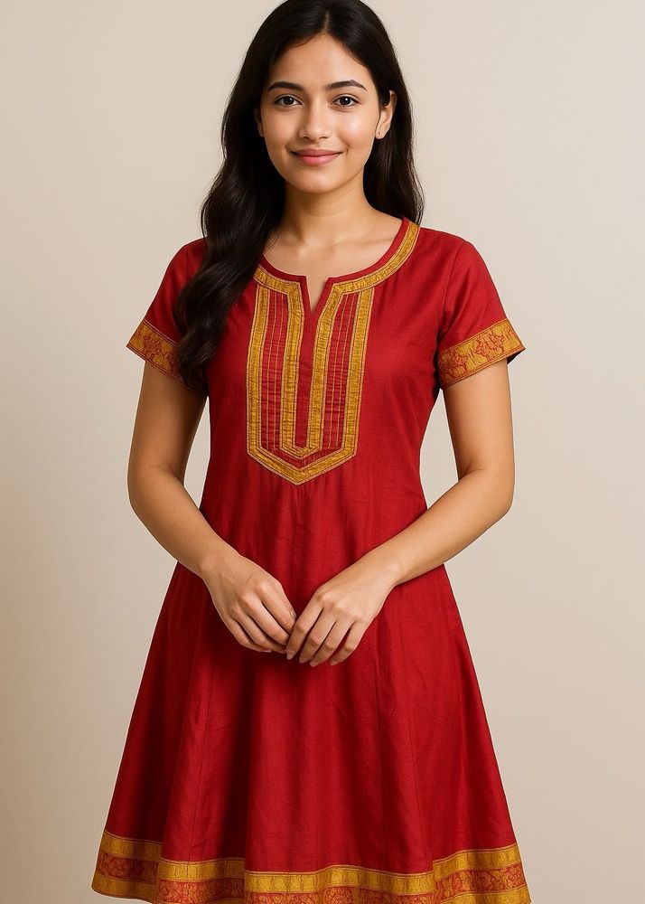 Red &amp; Gold Kurta Festive Wear