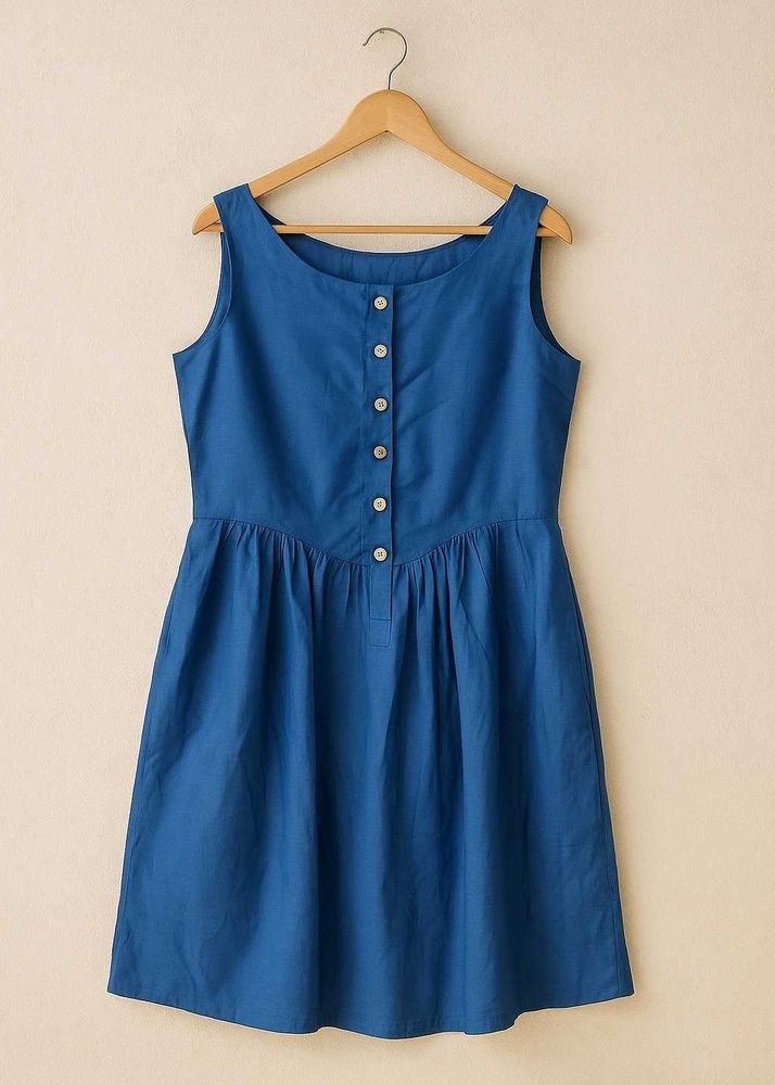 Stylish Blue Sleeveless Dress