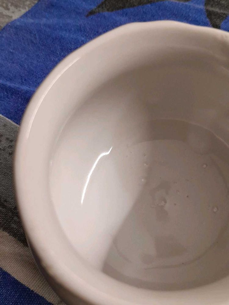 Cute Tiny White Ceramic handi with plastic lid