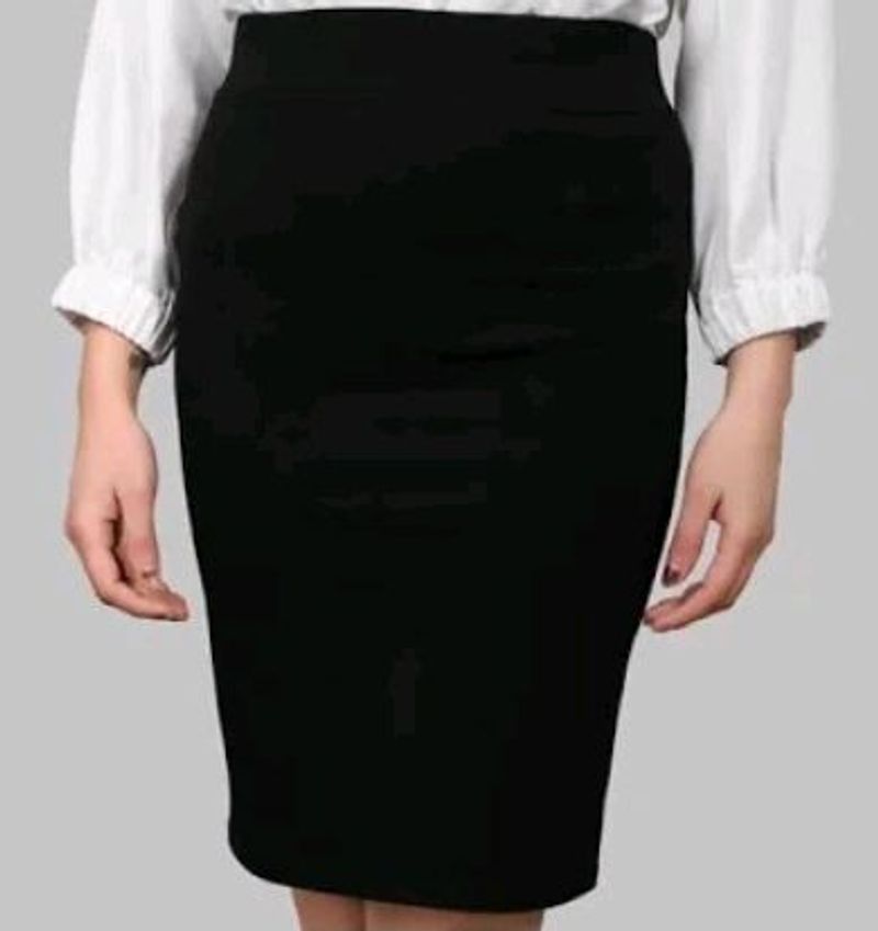 black skirt knee length