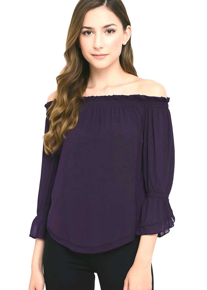 Purple Pinteresty Off-shoulder Top