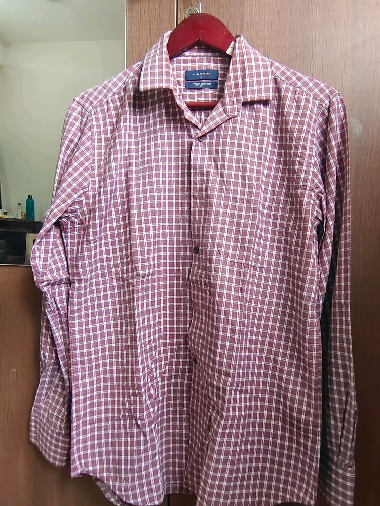Men Formal Shirt - Grape Color Checked