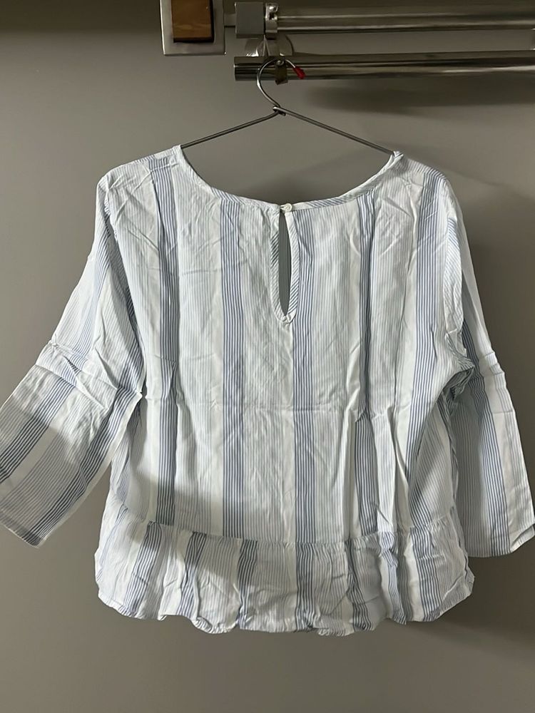 Striped Ruffle Hem Top