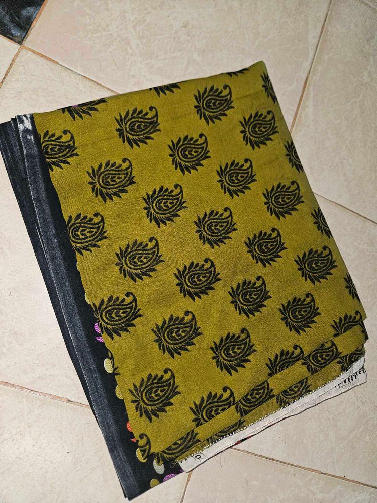 Paisley Print polyester saree multicolour