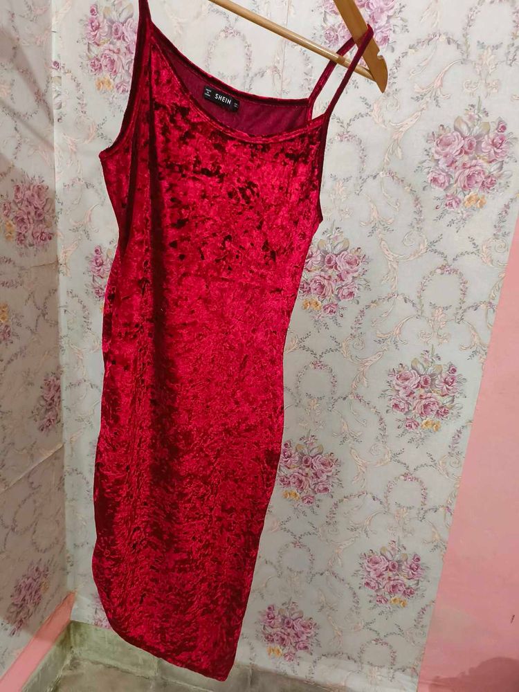 Shein Velvet Midi Dress