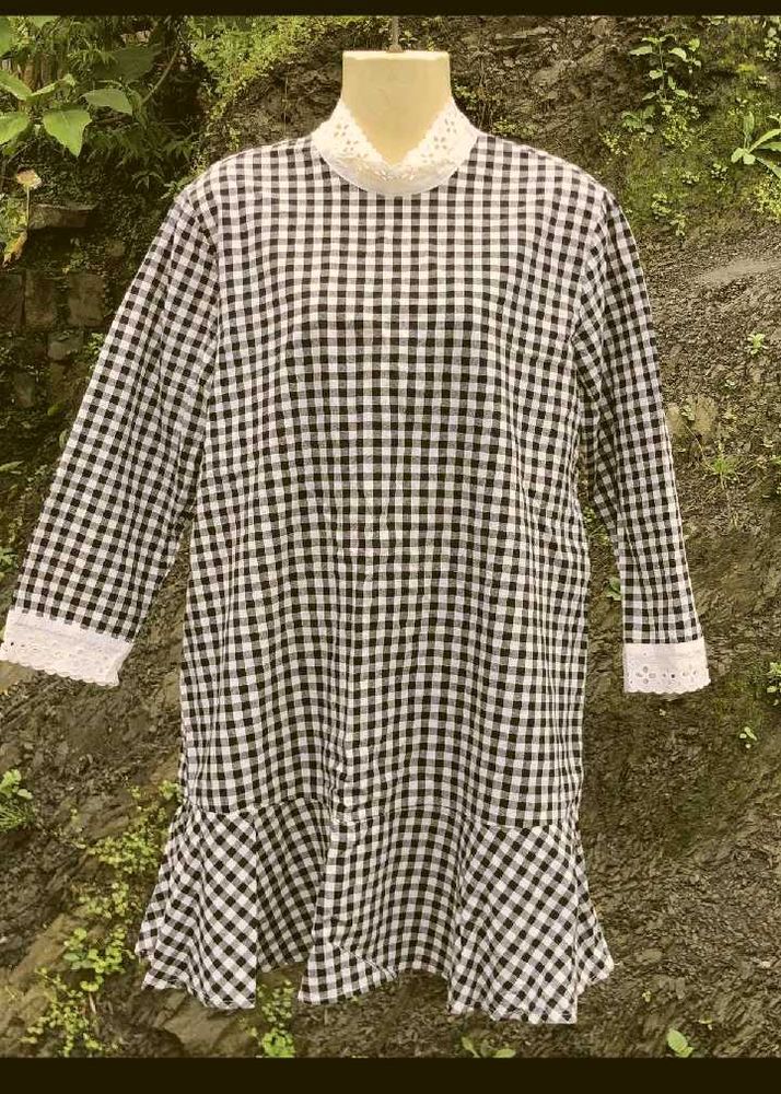 Korean Gingham Check Dress