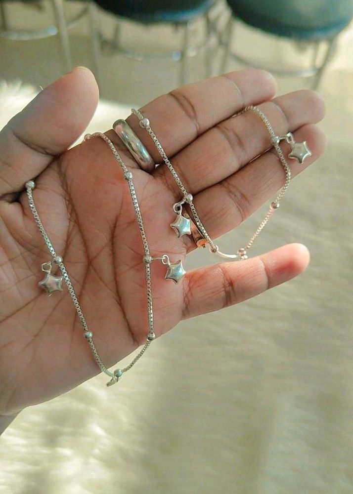 pure silver Star Charm Tone Ankle