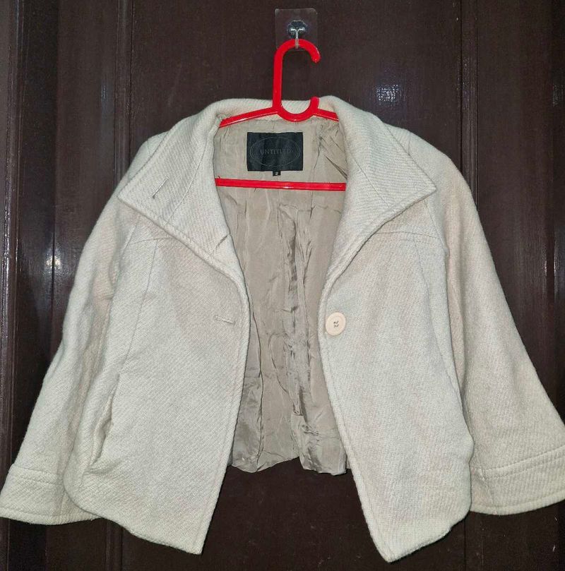 Beige Cropped Jacket