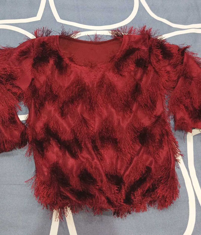 Maroon Crop Top