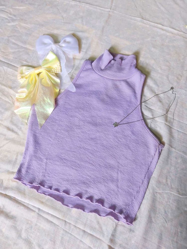 High Neck Crop Top
