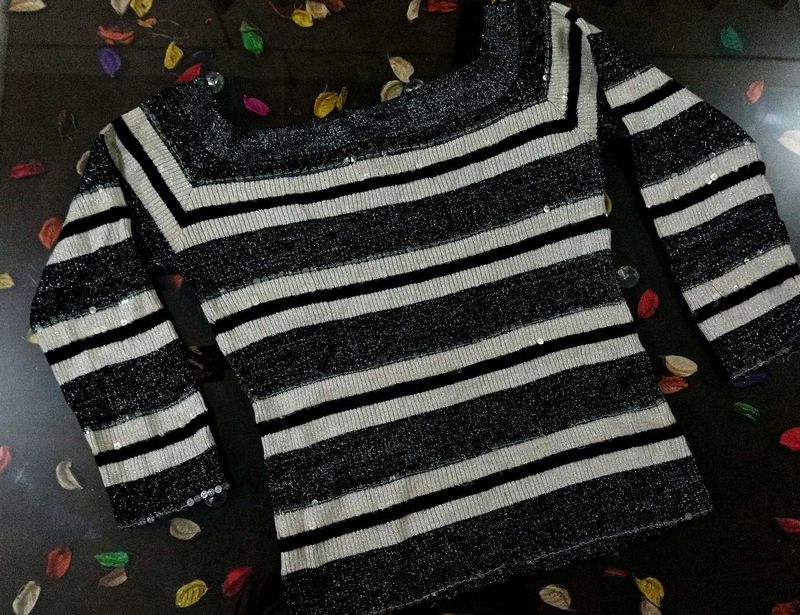 bebe Party Sequin Woolen Top 😍