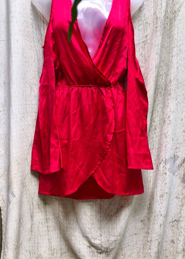 5248. Red Wrap Dress