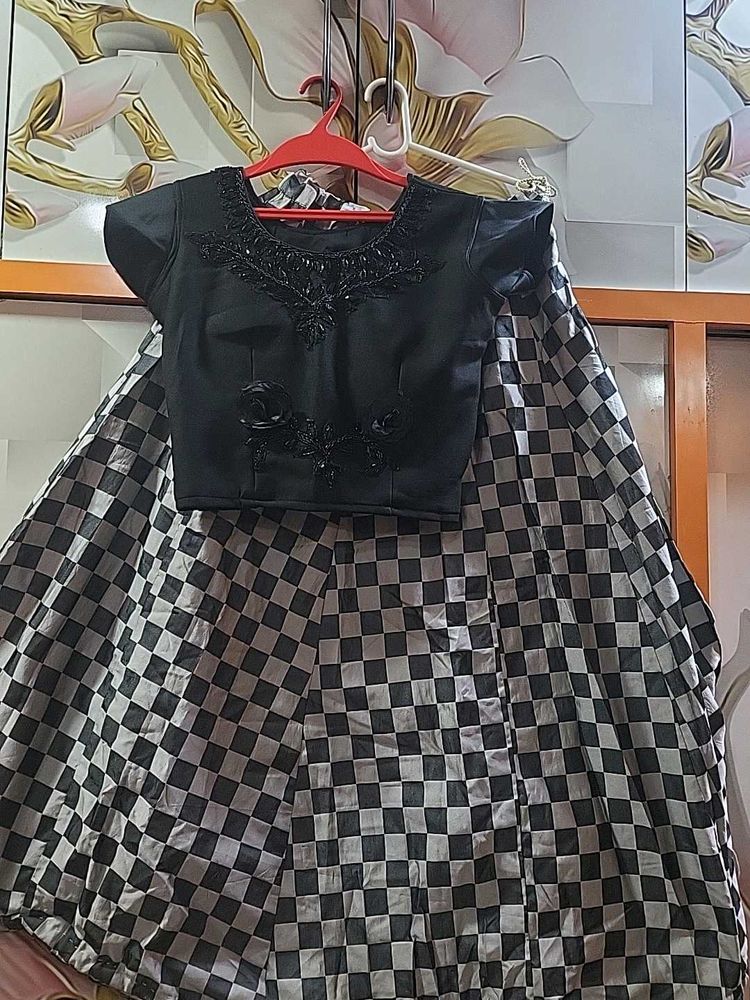 Black &amp; Silver Lehenga Choli