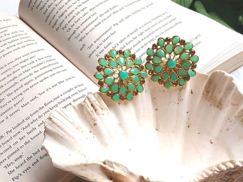 Green Stud Earrings