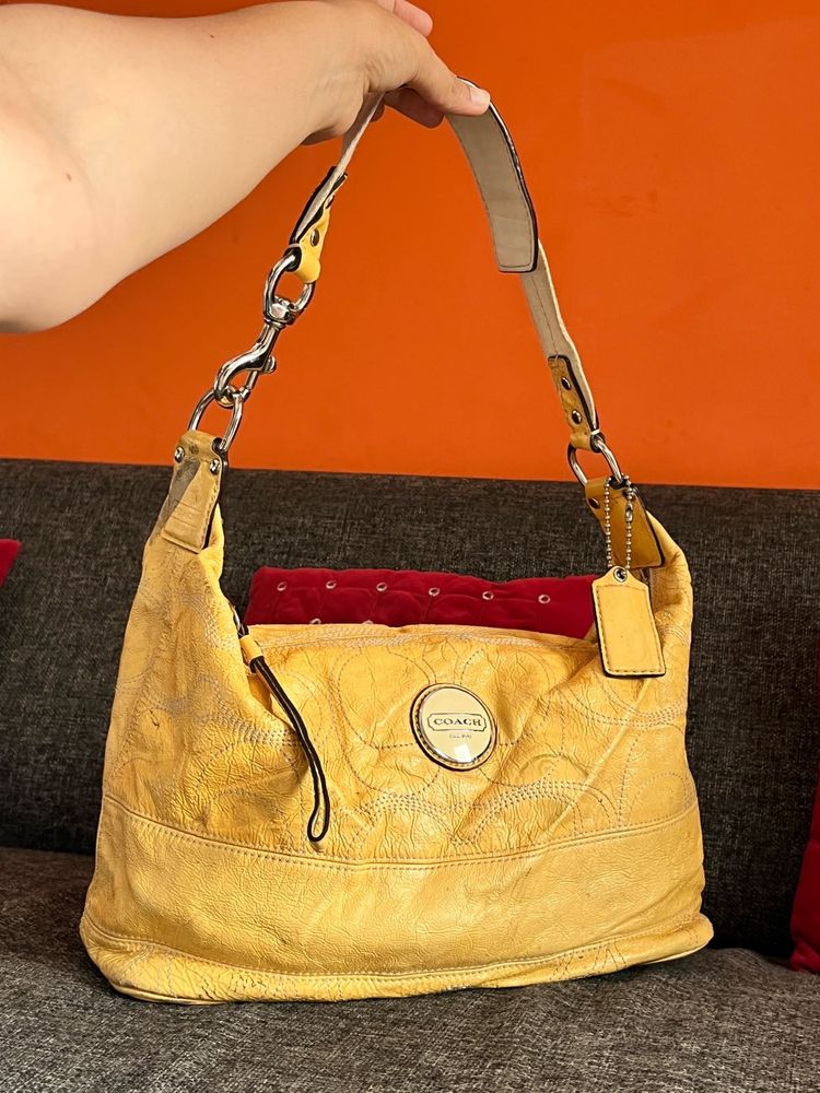Authentic coach Signature Stitch Leather Bag