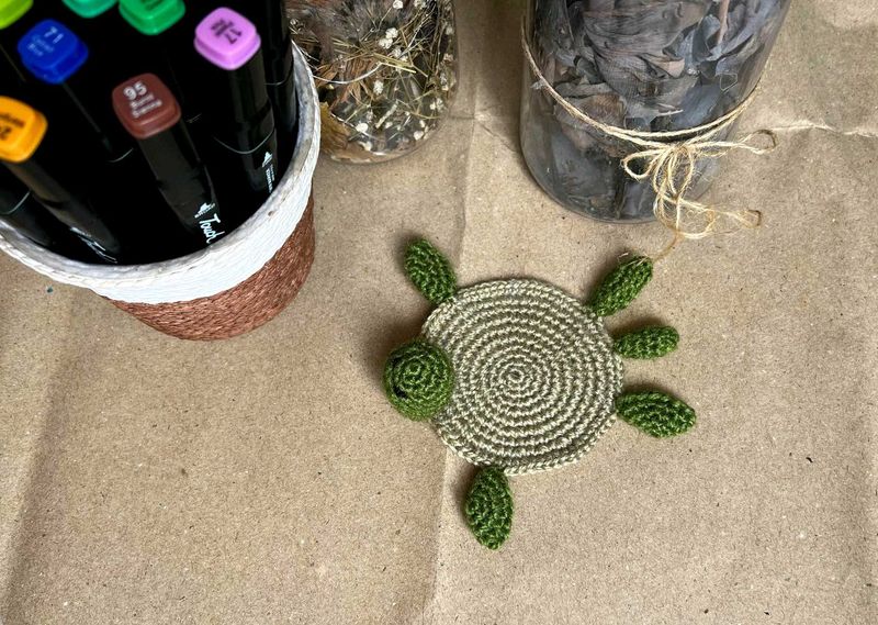 Crochet Turtle Cup Holder