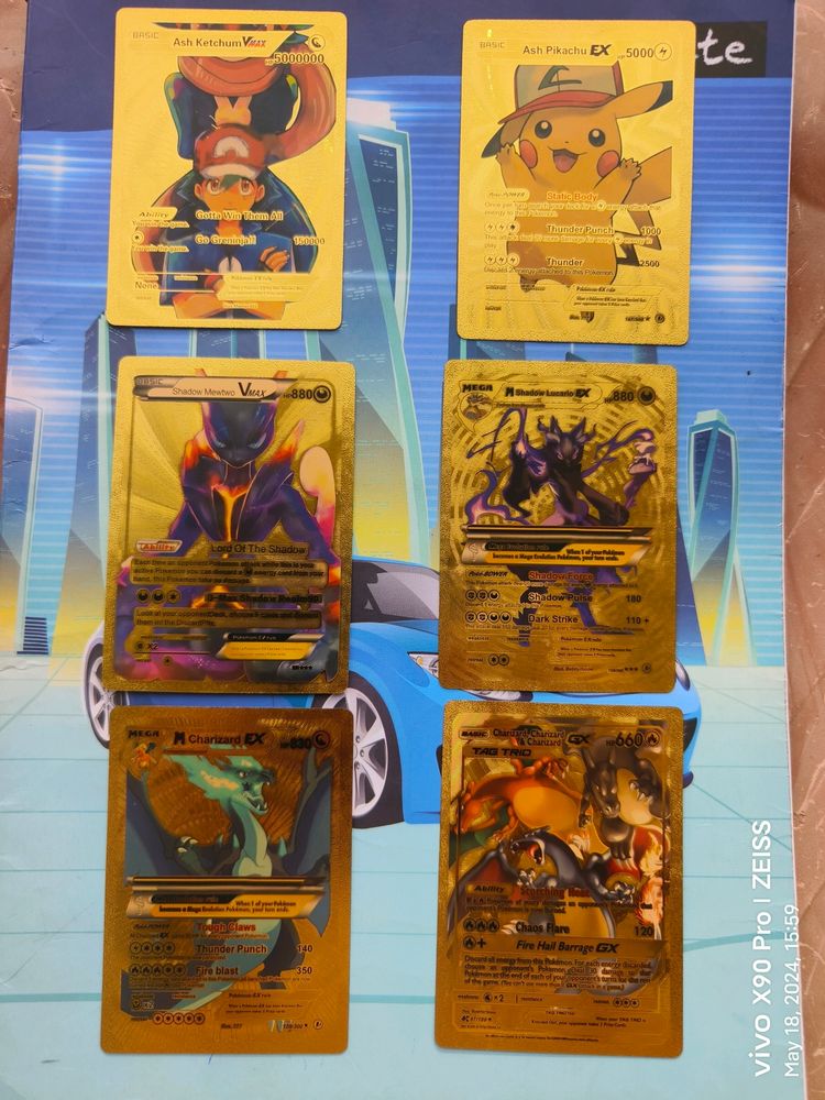 Gold edition Ash Ketchum Pokemon Cards