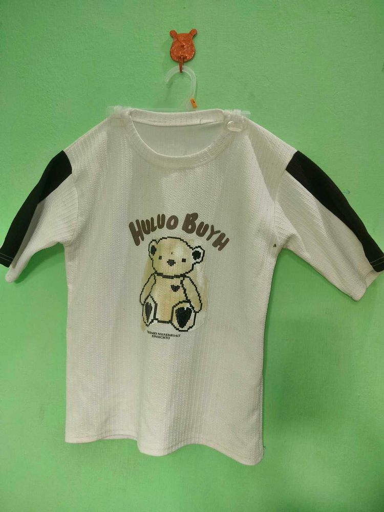 Cordset White &amp; Coffee Clor With Cute🧸Teddy Print