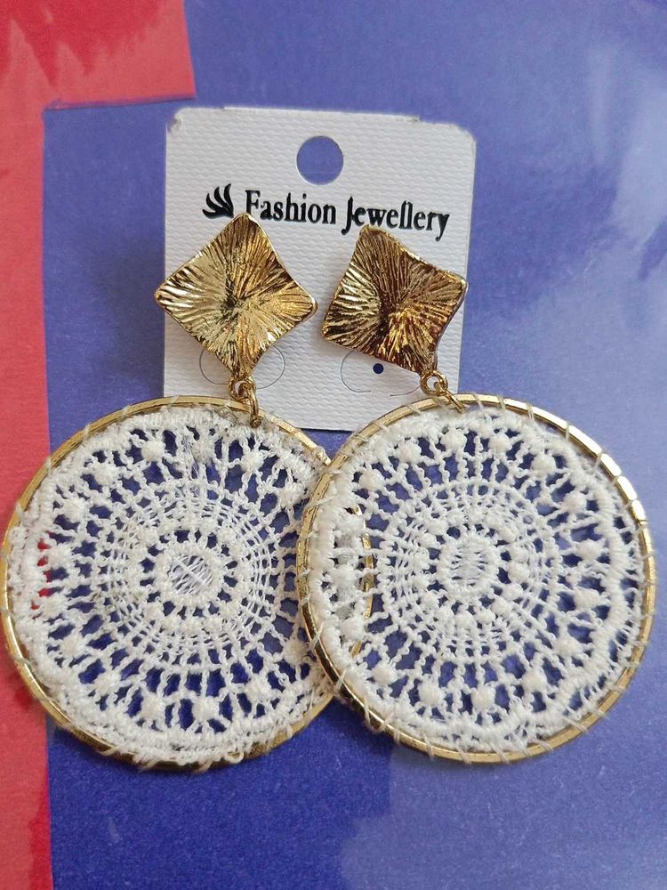 Boho Chic Crochet Circle Earrings