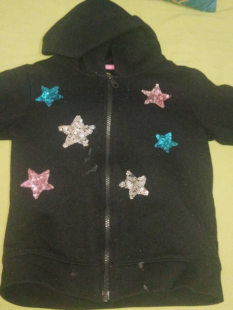 Cute Black Star Hoodie for kids unisex