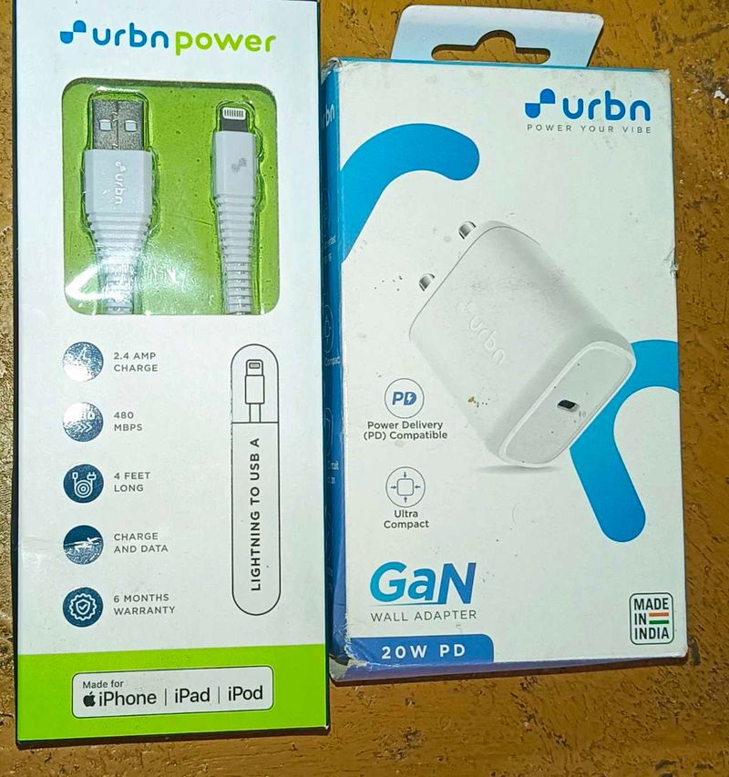 Urbn Power Charger &amp; Cable For iPhones
