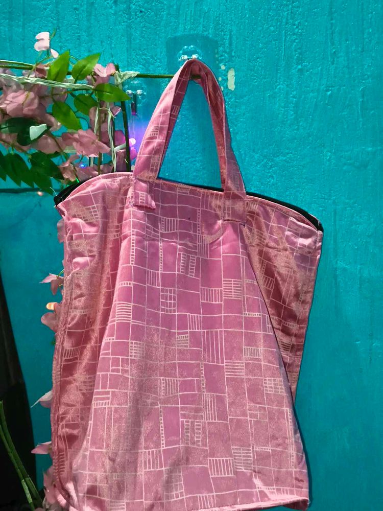 Pink Patterned Tote Bag