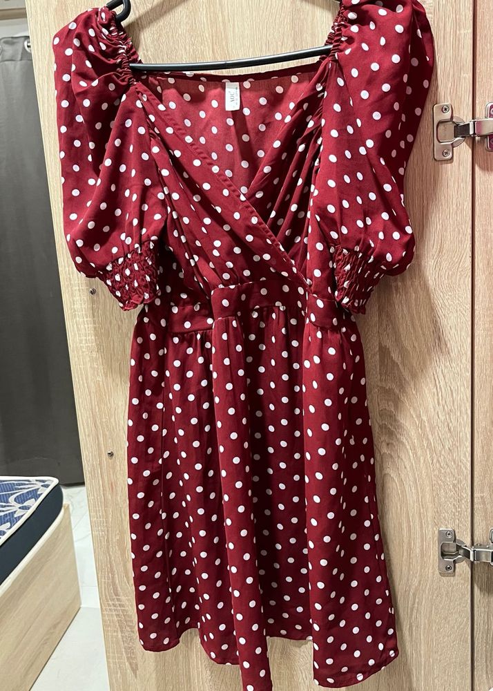 Red Polka Dot Mini Dress | Cottagecore Vibe