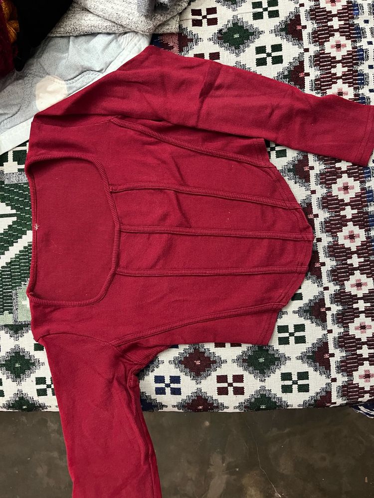 Maroon Corset Style Top