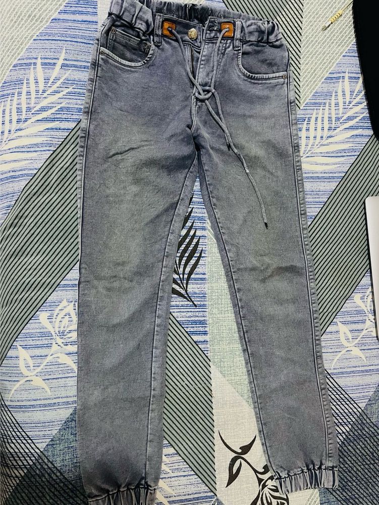 Gray Denim Joggers