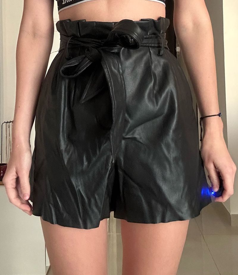 Zara Leather Shorts