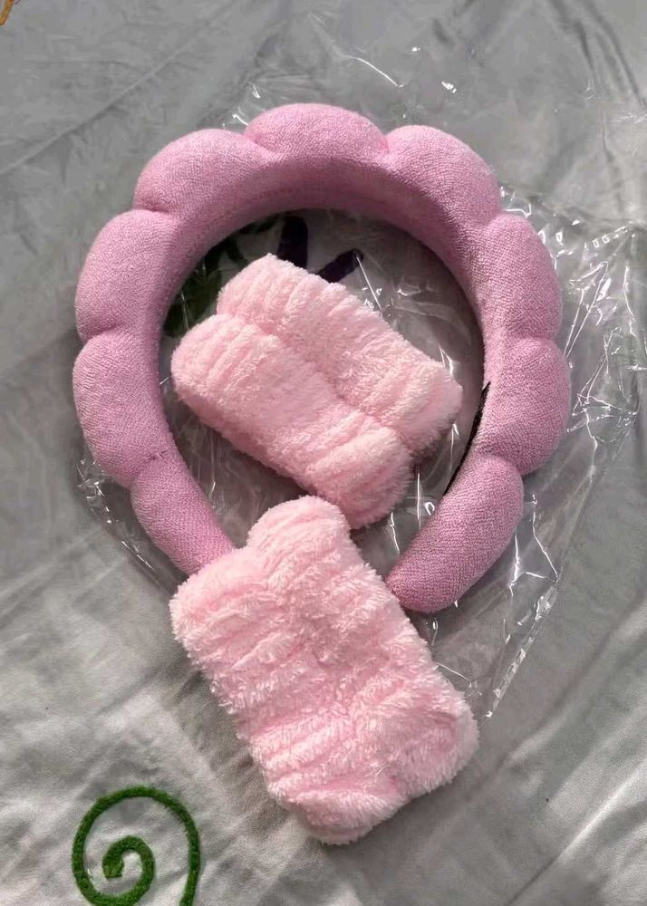 Pink Spa Headband &amp; Wrist Set