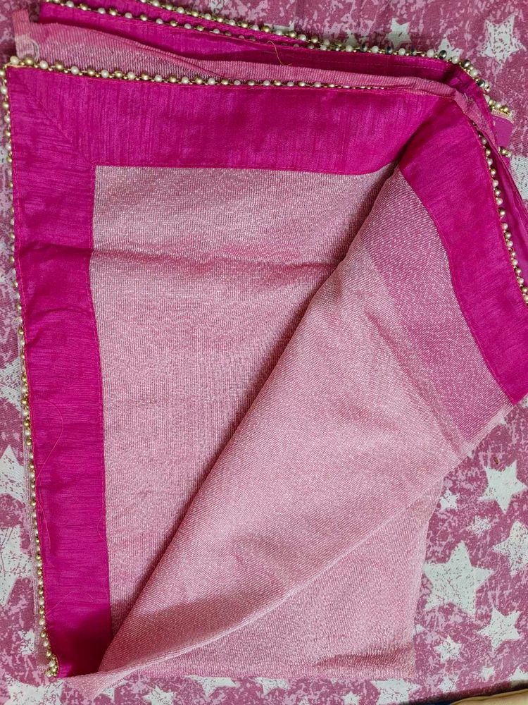Pink Beaded Saree