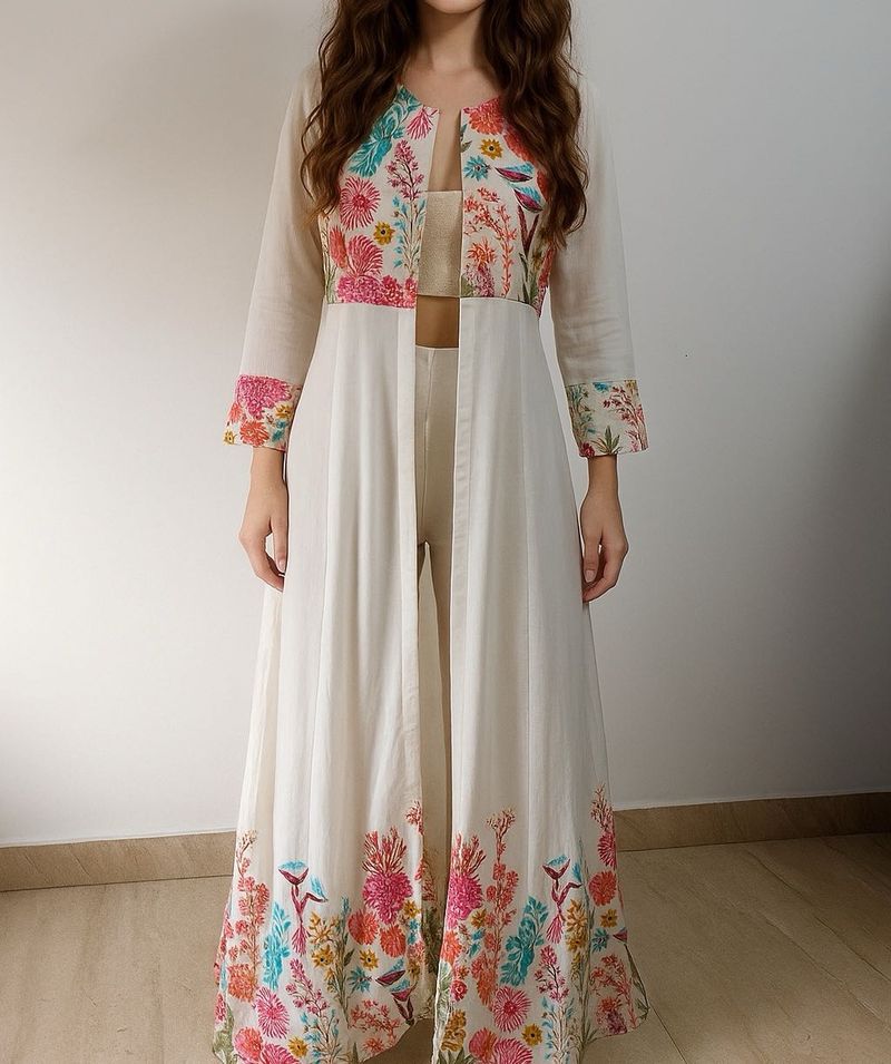 Floral Embroidered Duster shrug