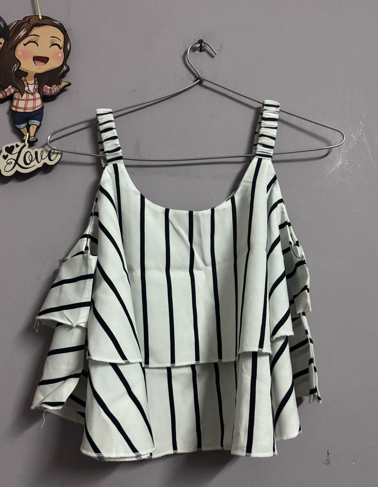 striped tank flare top