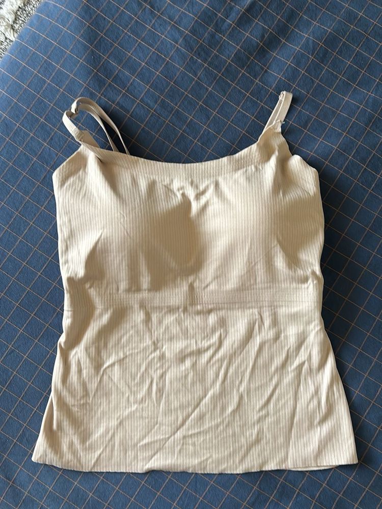 Ribbed Cami Top with built in bra