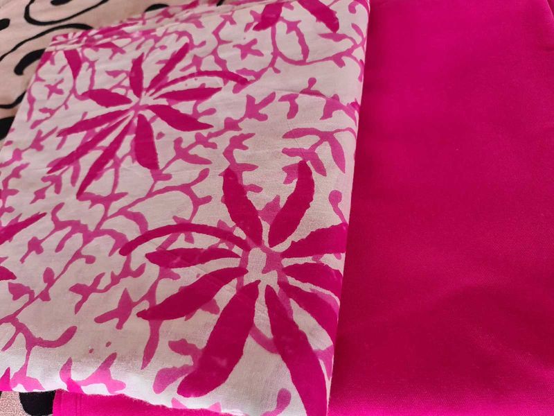 Pink Floral Fabric For Suit OR Cod Sets
