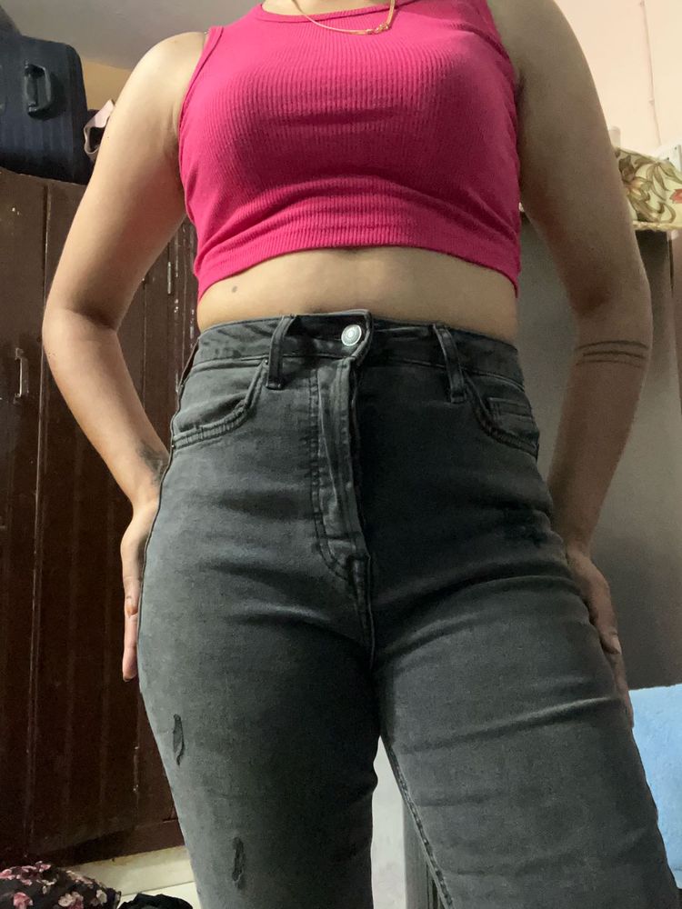 Gray Distressed Jeans