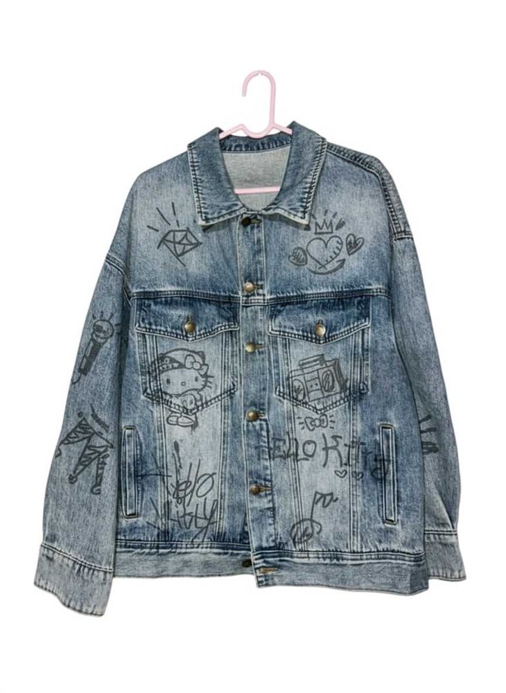 Custom Hello Kitty Graffiti Denim Jacket
