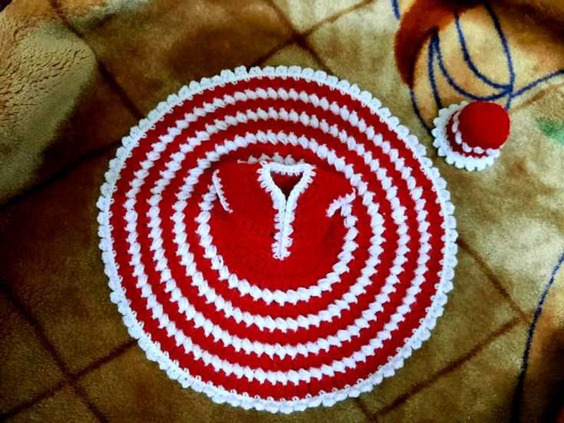 Red &amp; White Crochet Dress