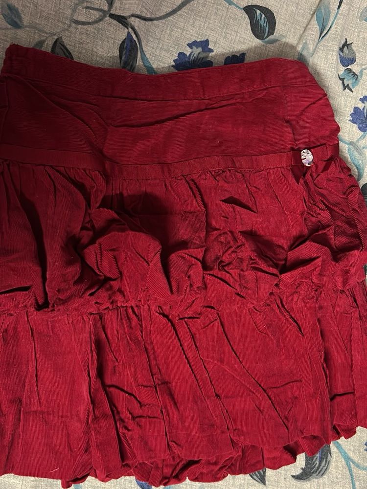 Red Ruffled Skirt