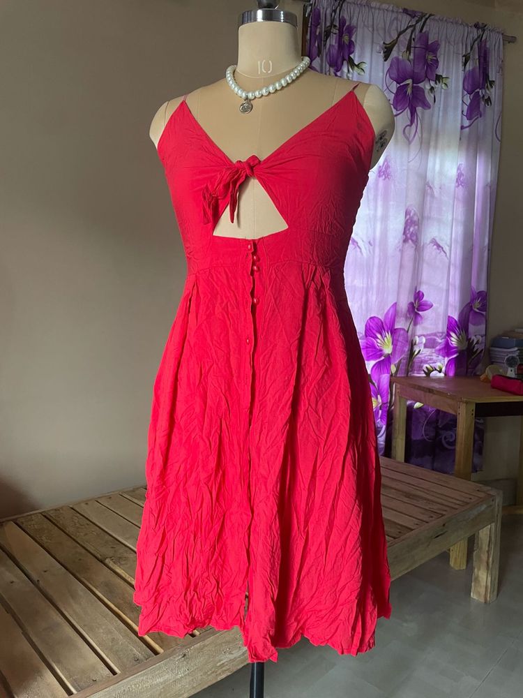 Red Cutout Mini Dress