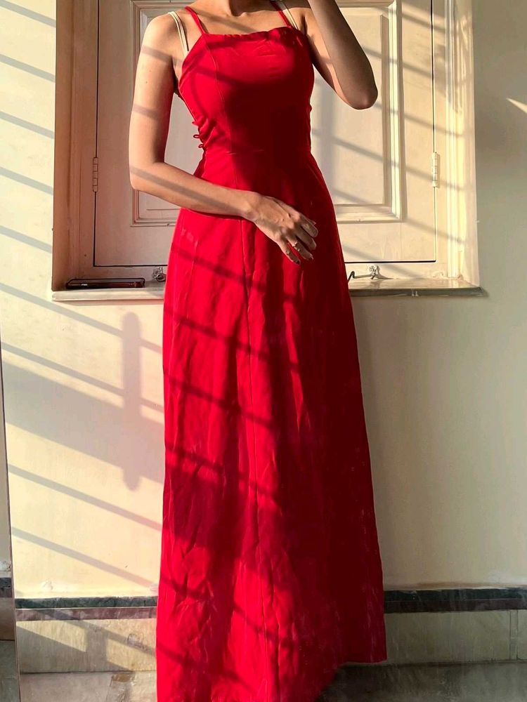 Elegant Red Maxi Dress