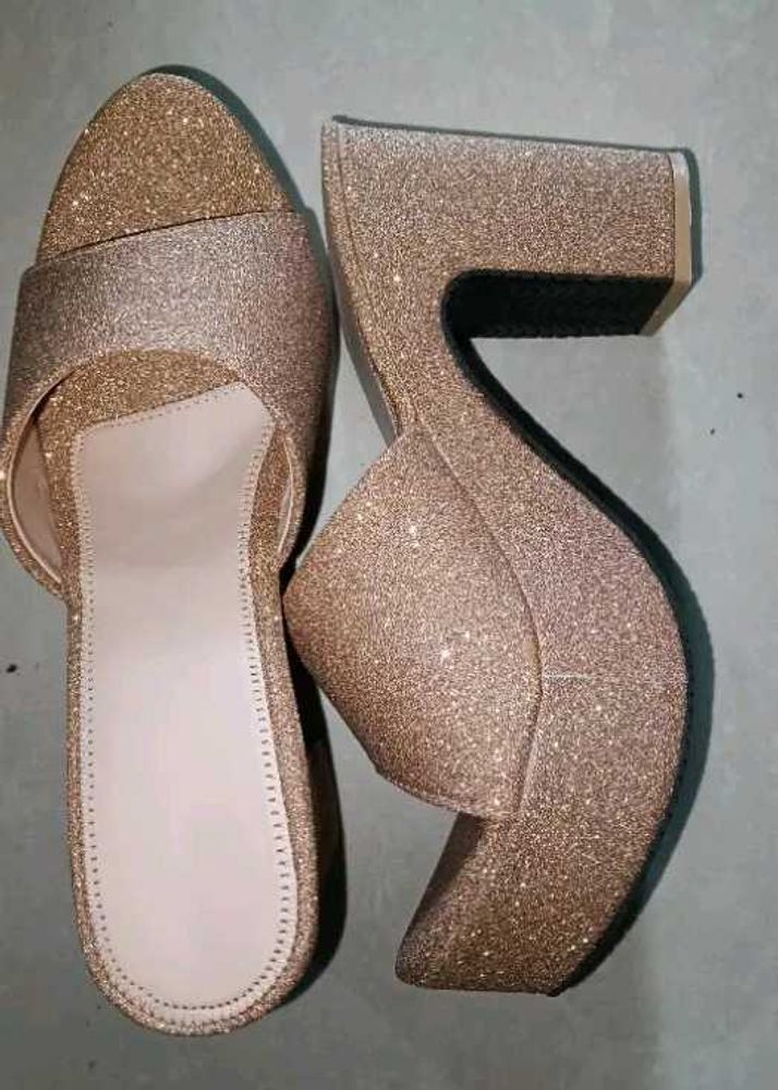 Sparkly Gold Platform Heels