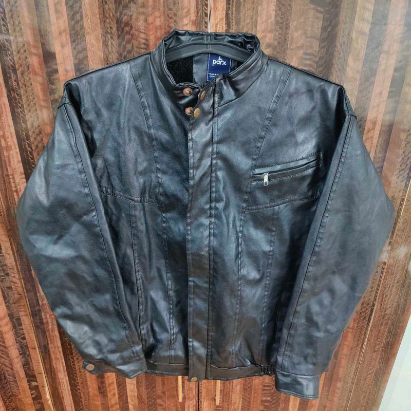 Parx Solid Leather Jacket - Chest 44