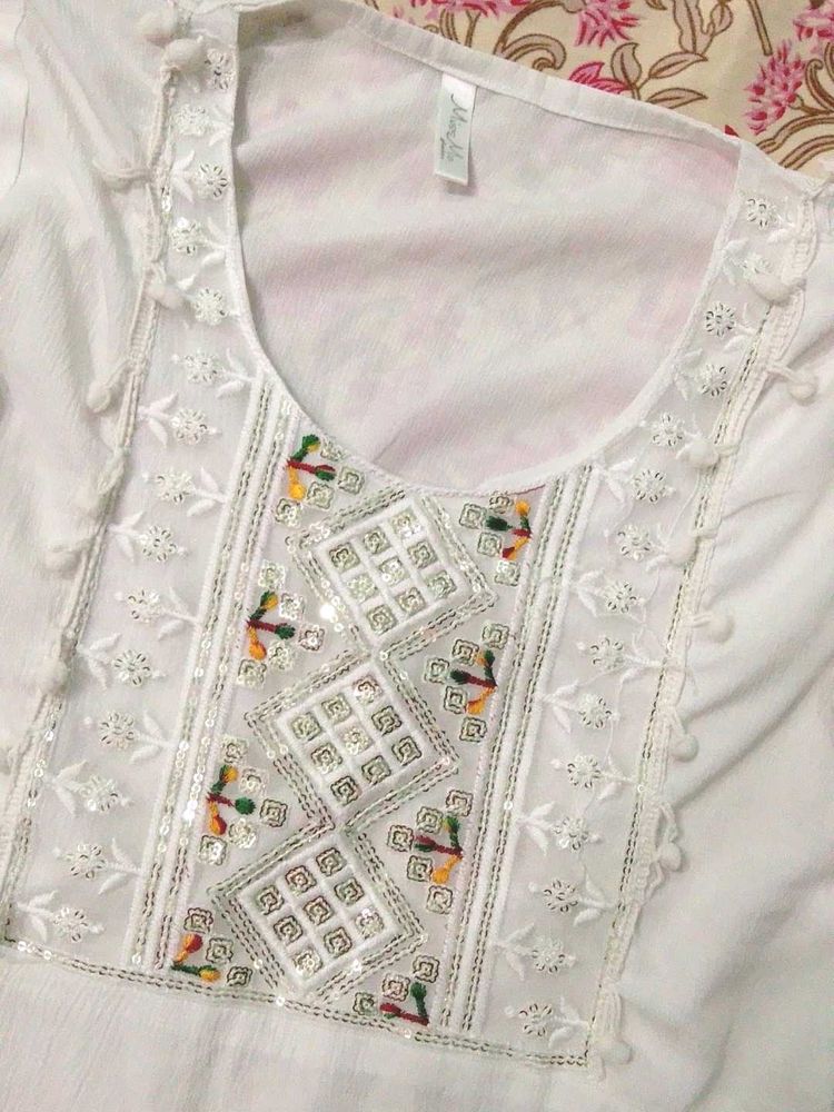 White Embroidered Top