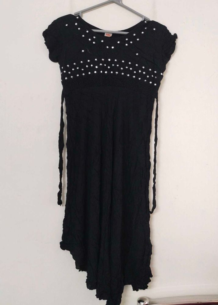 Black Embellished Anarkali Dress/Kurta